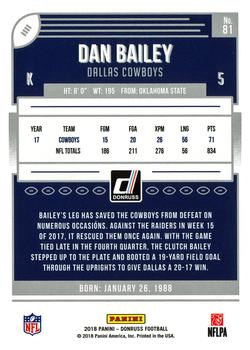 2018 Donruss #81 Dan Bailey Back