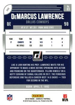 2018 Donruss #83 DeMarcus Lawrence Back