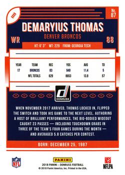 2018 Donruss #87 Demaryius Thomas Back