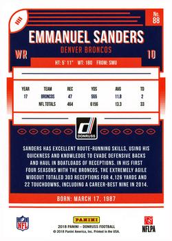 2018 Donruss #88 Emmanuel Sanders Back