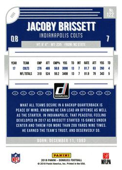 2018 Donruss #122 Jacoby Brissett Back