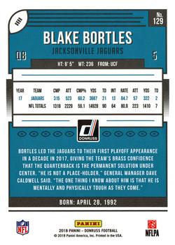 2018 Donruss #129 Blake Bortles Back
