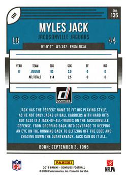 2018 Donruss #136 Myles Jack Back