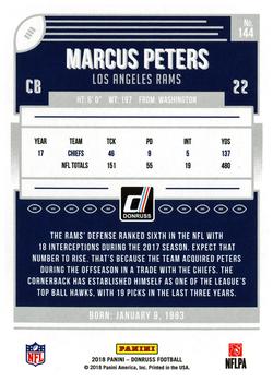2018 Donruss #144 Marcus Peters Back