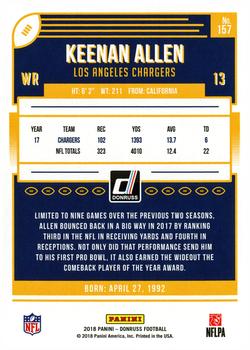 2018 Donruss #157 Keenan Allen Back