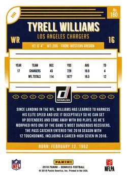 2018 Donruss #160 Tyrell Williams Back
