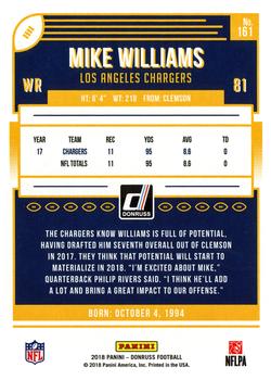2018 Donruss #161 Mike Williams Back