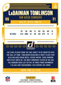 2018 Donruss #163 LaDainian Tomlinson Back