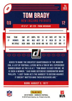 2018 Donruss #183 Tom Brady Back