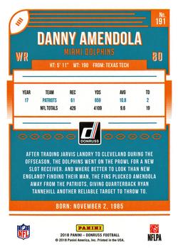 2018 Donruss #191 Danny Amendola Back