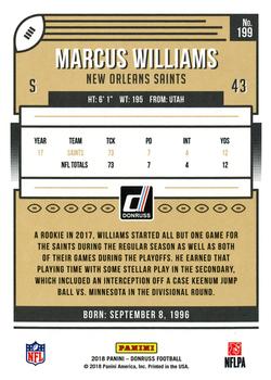 2018 Donruss #199 Marcus Williams Back