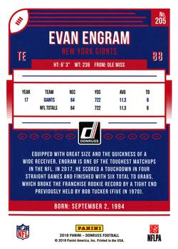 2018 Donruss #205 Evan Engram Back