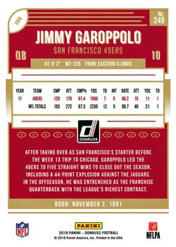 2018 Donruss #249 Jimmy Garoppolo Back