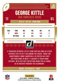 2018 Donruss #252 George Kittle Back
