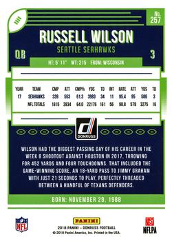2018 Donruss #257 Russell Wilson Back