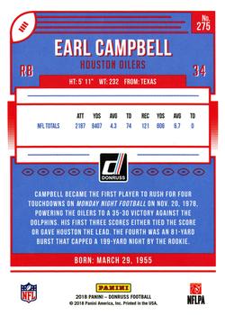 2018 Donruss #275 Earl Campbell Back