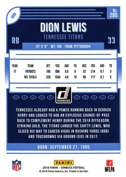 2018 Donruss #280 Dion Lewis Back