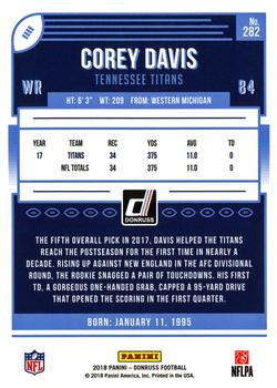 2018 Donruss #282 Corey Davis Back