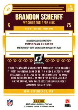 2018 Donruss #286 Brandon Scherff Back