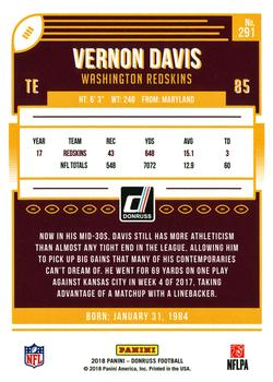 2018 Donruss #291 Vernon Davis Back