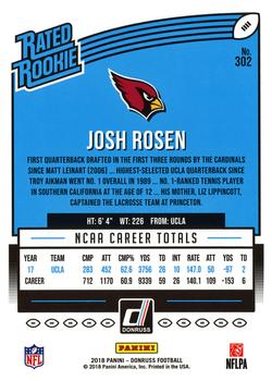 2018 Donruss #302 Josh Rosen Back