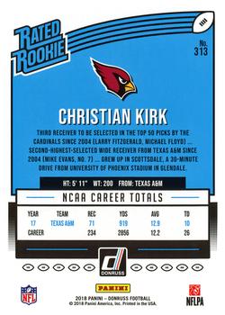 2018 Donruss #313 Christian Kirk Back