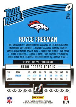2018 Donruss #323 Royce Freeman Back