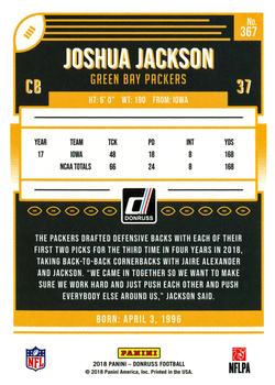 2018 Donruss #367 Joshua Jackson Back