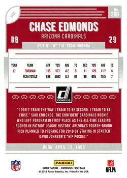 2018 Donruss #386 Chase Edmonds Back