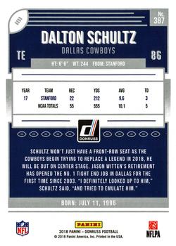 2018 Donruss #387 Dalton Schultz Back