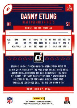 2018 Donruss #389 Danny Etling Back