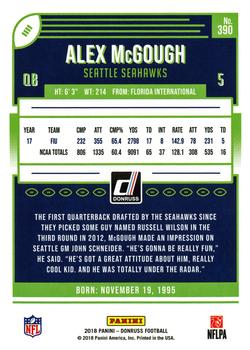 2018 Donruss #390 Alex McGough Back