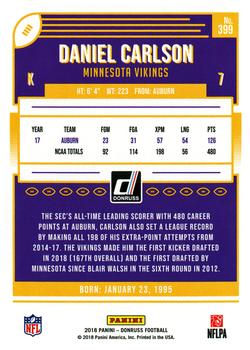 2018 Donruss #399 Daniel Carlson Back