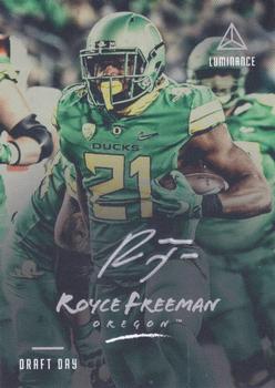 2018 Panini Luminance - Draft Day Signatures Silver #RI-RF Royce Freeman Front