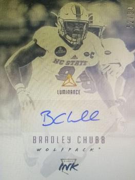 2018 Panini Luminance - Rookie Ink Gold #RI-BRC Bradley Chubb Front