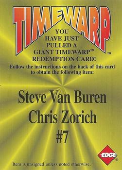 1996 Collector's Edge - Giant TimeWarp Redemptions #7 Steve Van Buren / Chris Zorich Front
