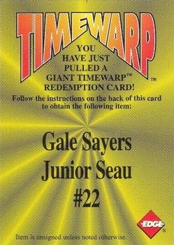1996 Collector's Edge - Giant TimeWarp Redemptions #22 Gale Sayers / Junior Seau Front