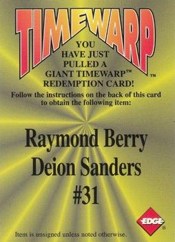 1996 Collector's Edge - Giant TimeWarp Redemptions #31 Raymond Berry / Deion Sanders Front