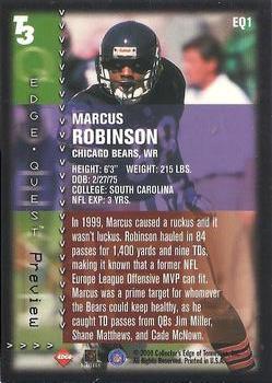2000 Collector's Edge T3 - Edge Quest Preview Gold #EQ1 Marcus Robinson Back