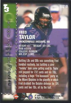 2000 Collector's Edge T3 - Edge Quest Preview Gold #EQ10 Fred Taylor Back