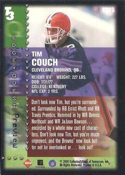 2000 Collector's Edge T3 - Edge Quest Preview Gold #EQ18 Tim Couch Back