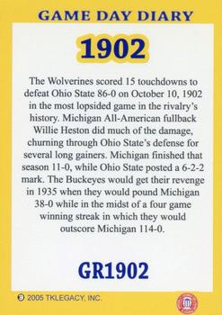 2002 TK Legacy Michigan Wolverines - Game Day Diary The Rivalry #GR1902 4th Meeting Back