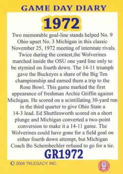 2002 TK Legacy Michigan Wolverines - Game Day Diary The Rivalry #GR1972 69th Meeting Back
