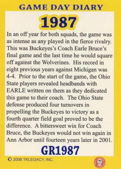 2002 TK Legacy Michigan Wolverines - Game Day Diary The Rivalry #GR1987 84th Meeting Back