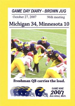 2002 TK Legacy Michigan Wolverines - Game Day Diary Brown Jug #B2007 96th Meeting Front
