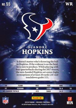 2018 Panini Origins #55 DeAndre Hopkins Back