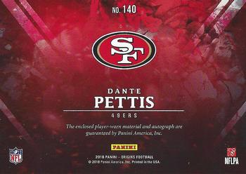 2018 Panini Origins #140 Dante Pettis Back