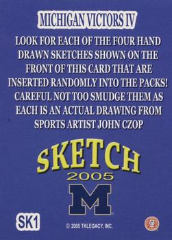 2002 TK Legacy Michigan Wolverines - Sketch Cards Previews #SK1 Sketch Cards Back