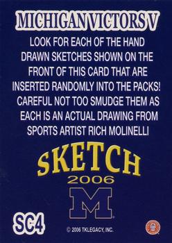 2002 TK Legacy Michigan Wolverines - Sketch Cards Previews #SC4 Sketch Cards Back