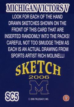 2002 TK Legacy Michigan Wolverines - Sketch Cards Previews #SC5 Sketch Cards Back